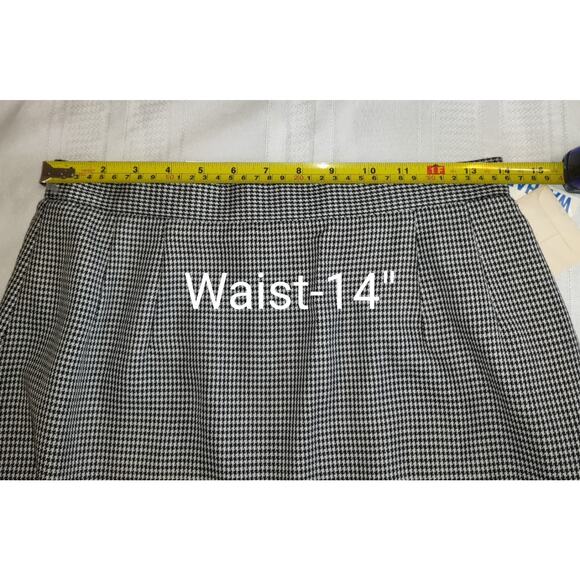Leslie Fay Houndstooth Pencil Skirt 10 Black White Career Rainbow Brights NWT - Picture 15 of 16